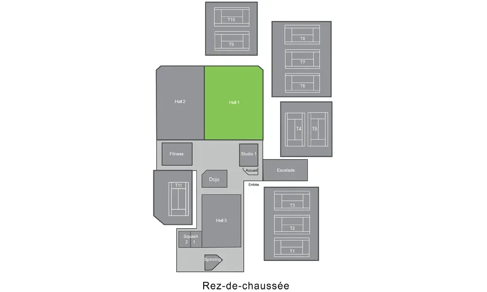 Floor plan: Hall 1